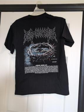 Large unisex god inspires christian religious metal tshirt
